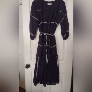 Elegant Navy Blue/ White Women's cardigan by Lemlem